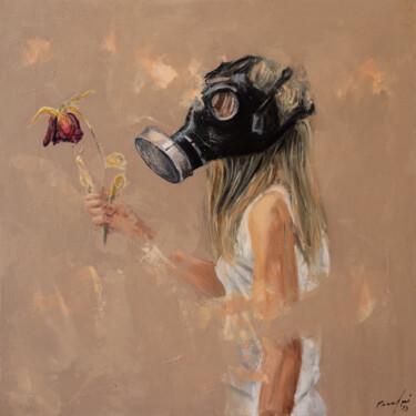 girl in mask and flower